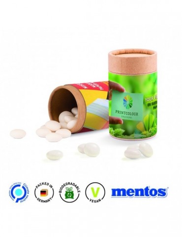 Papierdose Eco Midi mit Mentos Kaudragee Mint
