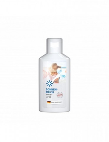 50 ml Flasche - Sonnenmilch LSF 50 (sensitiv) - Body Label