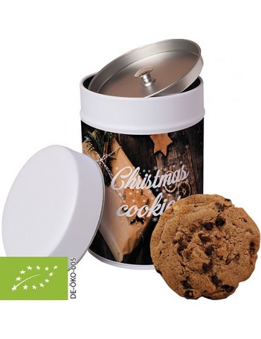 Bio Cookie Schoko-Cashew, ca. 125g, Metalldose Maxi