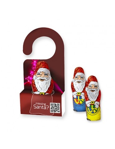 Mini+ Schoko-Weihnachtsmann, ca. 15g, Displaybox mit Hänger
