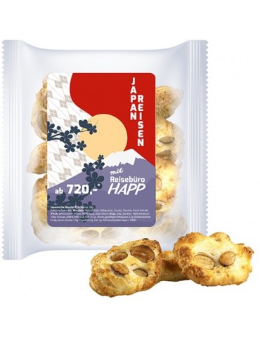 Japanische Mandel Kräcker, ca. 20g, Express Maxi-XL-Tüte mit Etikett