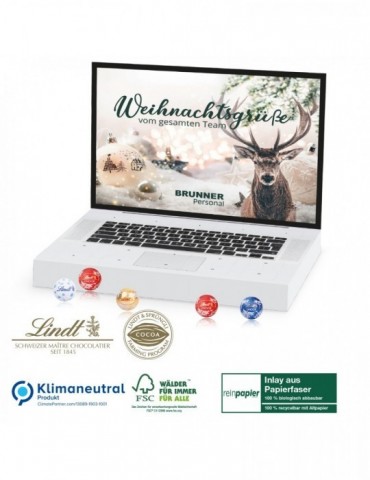 Adventskalender „Laptop“ Organic mit Lindt Minis, Klimaneutral, FSC®