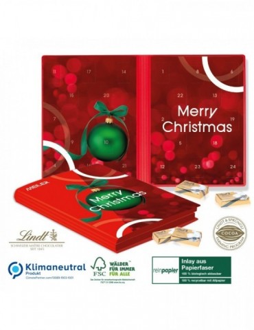 Adventskalender Weihnachtsbuch „Exklusiv“ Organic mit Lindt Schokotäfelchen, Klimaneutral, FSC®