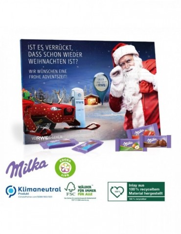Tisch-Adventskalender mit Milka Schokolade Mix, Klimaneutral, FSC®