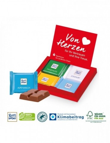 Mini-Grußkarte mit Ritter SPORT Schokolade