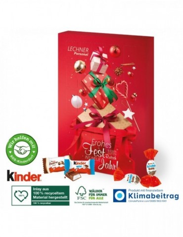 Adventskalender kinder® „Happy Moments“, Inlay aus 100% recyceltem Material