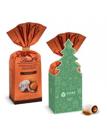 Lindt Weihnachtsmandeln in Tannenbaum-Werbekartonage
