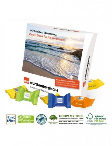 PRÄSENTBOX MIT RITTER SPORT SCHOKOWÜRFEL
