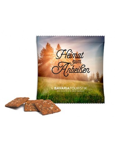 Vollkorn Snack im Werbetütchen