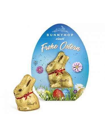 Lindt Mini Goldhase in Osterei-Werbekartonage