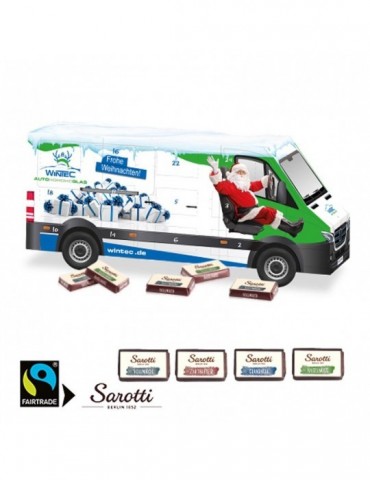 3D Adventskalender "Transporter" mit Sarotti Fairtrade®