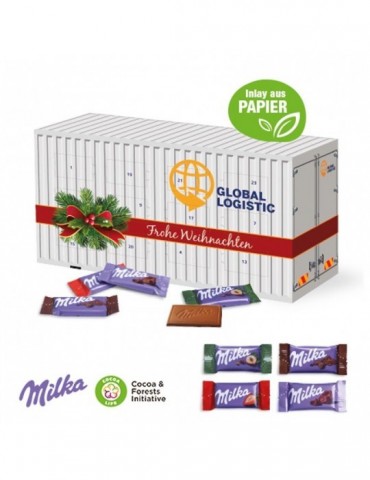 3D Adventskalender "Container" mit Milka Schokolade