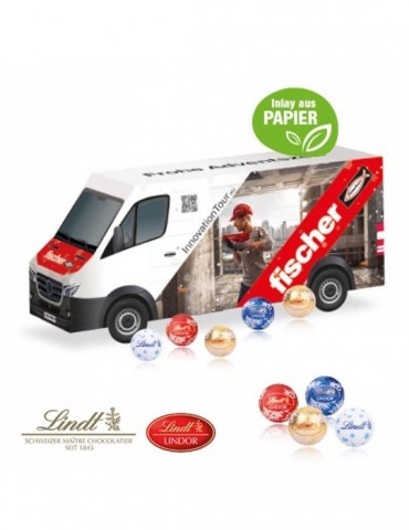 3D Adventskalender "Transporter" mit Lindt Minis mit Papier-Inlay