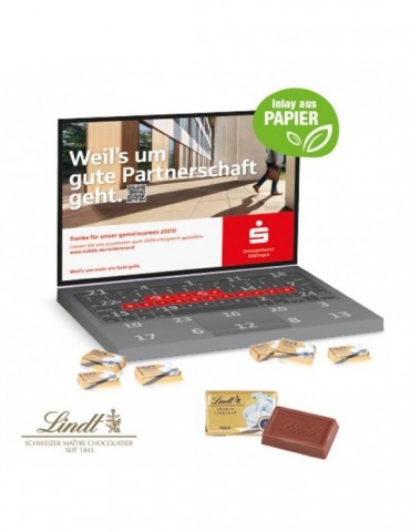 Adventskalender Laptop mit Lindt Schokolade