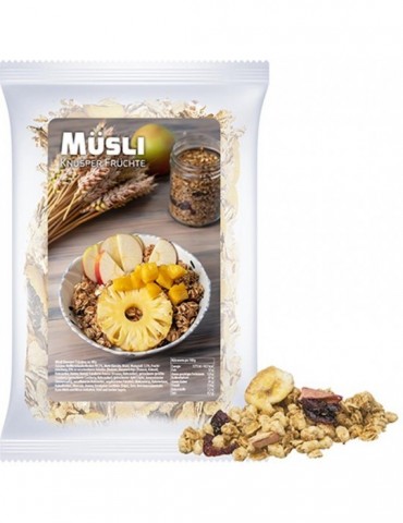 Müsli Knusper Früchte, ca. 60g, Express Maxi-Tüte mit Etikett