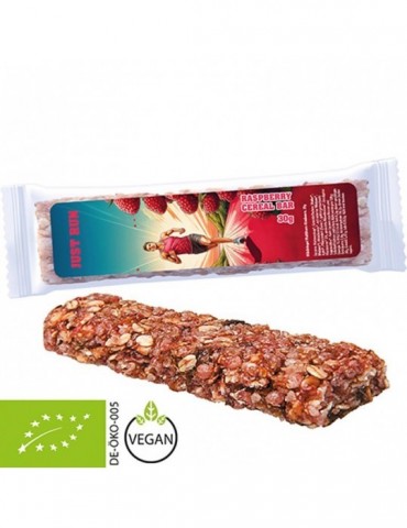 Bio Müsliriegel Multikorn-Himbeere, 30g, Express Flowpack mit Etikett