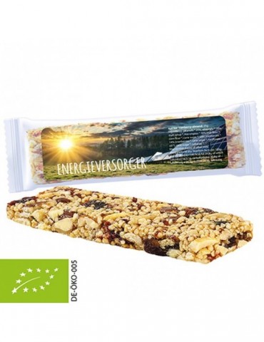Bio Knusperriegel Cranberry-Mandel, 25g, Express Flowpack mit Etikett