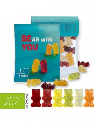 Bio Gummibärchen, ca. 15g, Express Midi-Tüte mit Werbereiter