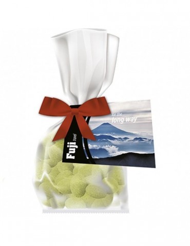 Erdnüsse Wasabi, ca. 25g, Express Flachbeutel mit Schleife mit Werbekarte