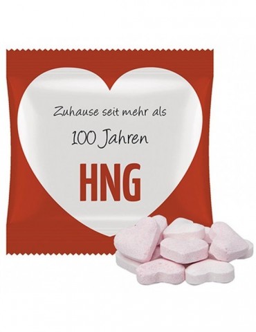 Brause-Herzen Mix Erdbeere und Wildkirsche, ca. 10g, Mini-Tüte
