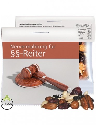 Premium Studentenfutter, ca. 30g, Express Maxi-Tüte mit Werbereiter