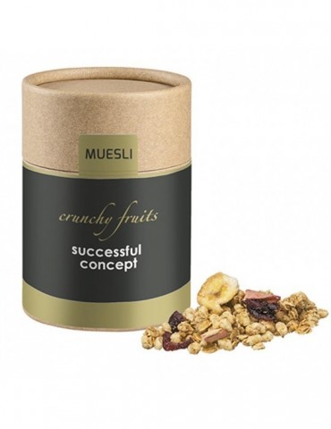 Müsli Knusper Früchte, ca. 50g, Kraftpapierdose Midi