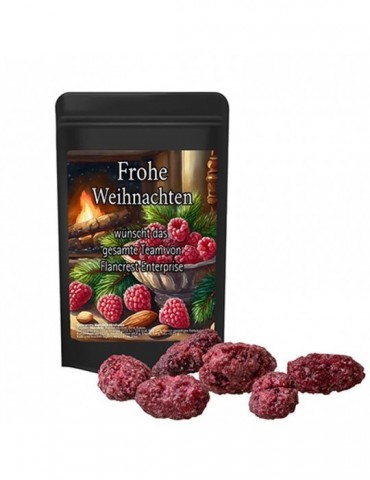 Gebrannte Mandeln Himbeere, ca. 30g, Standbeutel Mini schwarz