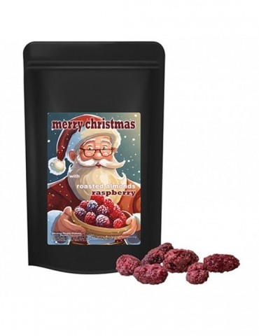 Gebrannte Mandeln Himbeere, ca. 80g, Standbeutel Midi schwarz