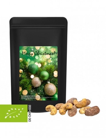 Bio Zimt-Mandel Vanille-Cashew Mix, ca. 80g, Standbeutel Midi schwarz