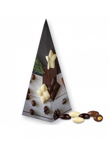 Mandel-Schoko-Trio, ca. 30g, Präsent-Pyramide