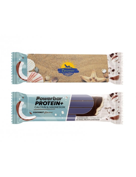 Original PowerBar Energieriegel im individuell bedruckten Werbeschuber