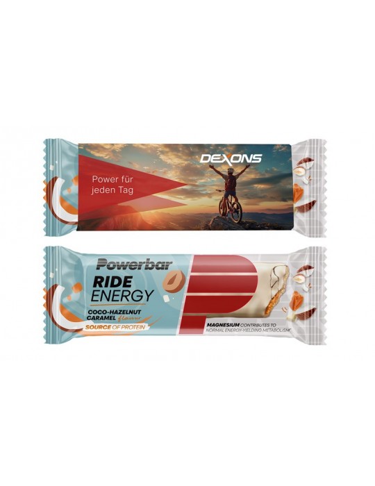 Powerbar Ride Energy Riegel als Werbe-Snack mit individuell bedrucktem Werbeschuber