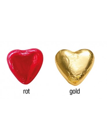 Schokoherz mit goldener oder roter Folie Schokoherz mit goldener oder roter Folie