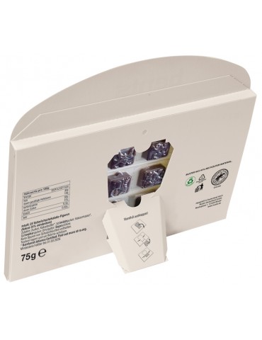 Tischadventskalender mit 75 g Füllung, Rückseite